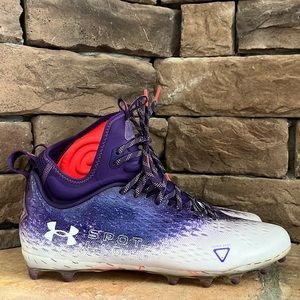 Under Armour Spotlight Lux‎ MC 2.0 Football Cleats / Purple White / SZ 13